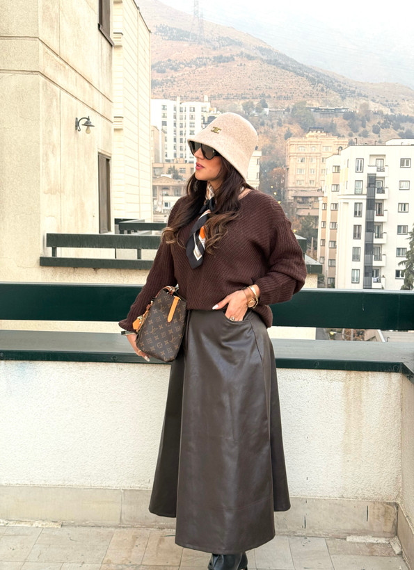 دامن چرم زنانه بلند